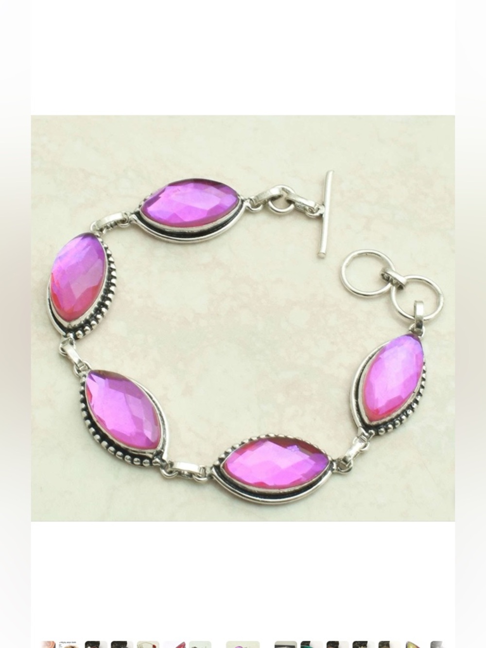 Rainbow Fire Topaz Gemstone Bracelet